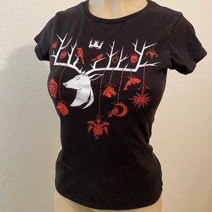 Teefury GOT Game of Thrones House Christmas Ornament fitted T-Shirt Small